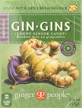 Original Gin-Gins® Chewy Ginger Candy, 1.6 Oz (45 g) Chews , Brand_The Ginger People Form_Chews Size_1.6 Oz