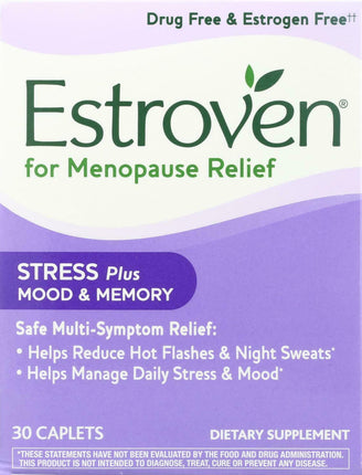 Estroven® for Menopause Relief Stress Plus Mood & Memory, 30 Captlets , Brand_Estroven Form_Caplets Size_30 Count