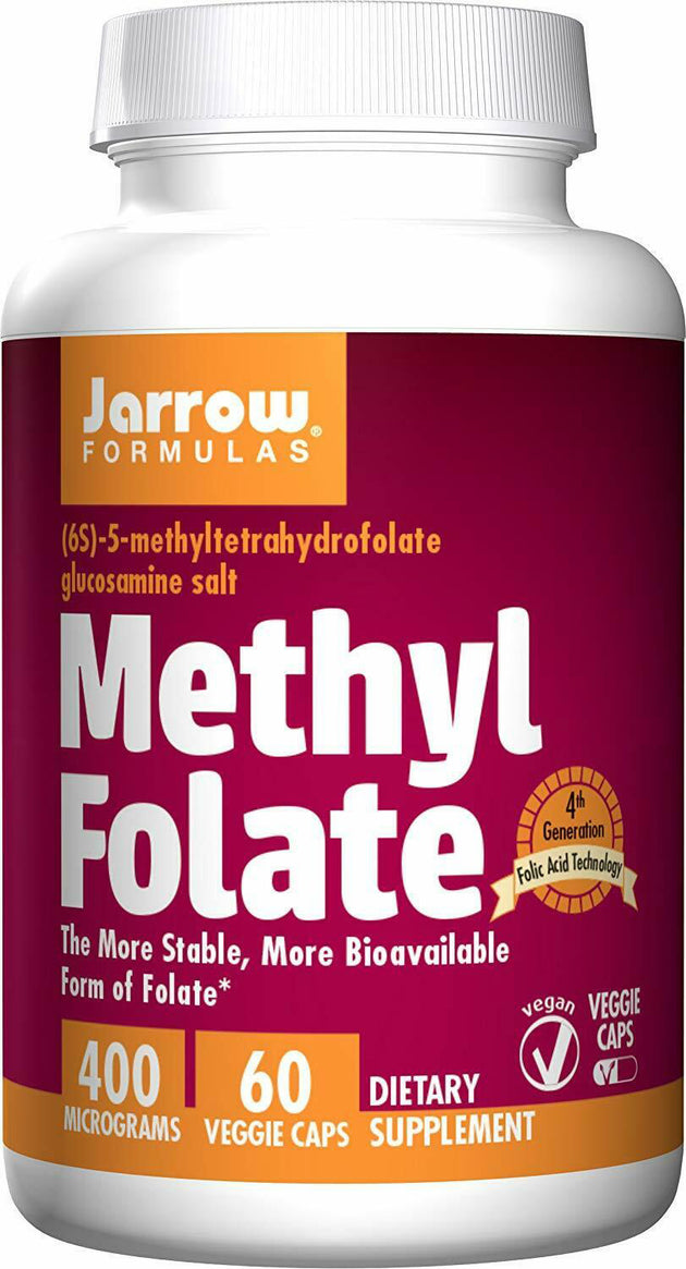 Methyl Folate, 400 mcg, 60 Veggie Caps , Brand_Jarrow Formulas Form_Veggie Caps Potency_400 mcg Size_60 Caps