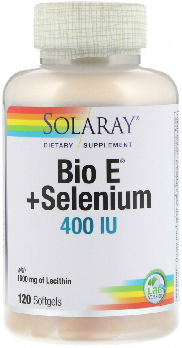 Bio E with Selenium, 400 IU, 120 Capsules , Brand_Solaray Form_Capsules Potency_400 IU Size_120 Caps