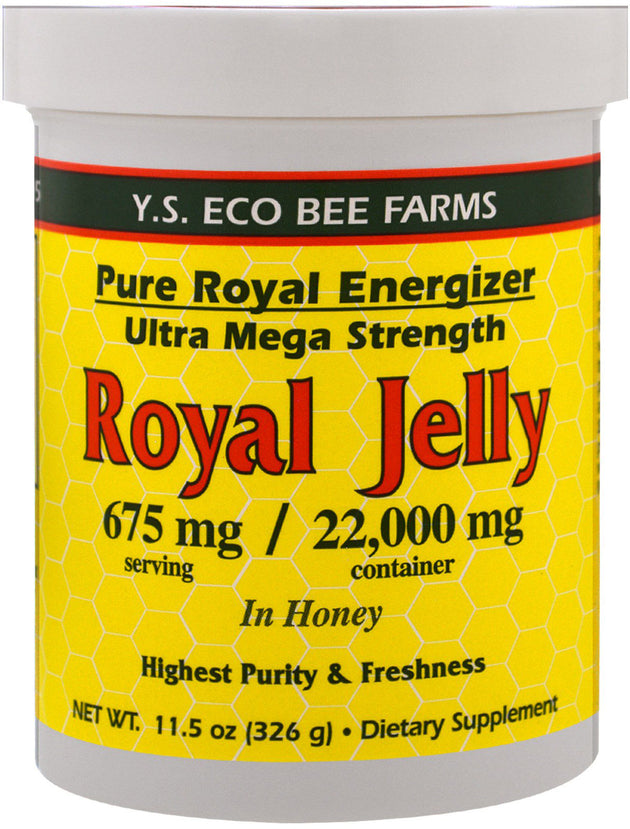 Royal Jelly, 675 mg per Serving 22000 mg per Container, 11.5 Oz (326 g) Jelly , Brand_Ys Oganic Bee Farm Form_Jelly Potency_22000 mg Size_11 Oz