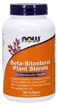 Beta-Sitosterol Plant Sterols, 180 Softgels , Brand_NOW Foods Form_Softgels Size_180 Softgels