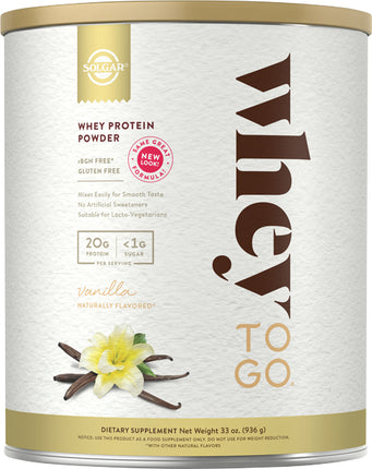 Whey To Go Protein Powder*, Natural Vanilla Flavor, 32 oz Powder , Brand_Solgar Flavor_Vanilla Form_Powder Size_32 Oz
