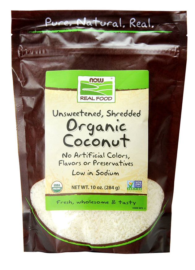 Coconut, Organic Shredded, 10 oz. , Brand_NOW Foods Form_Flakes Size_10 Oz