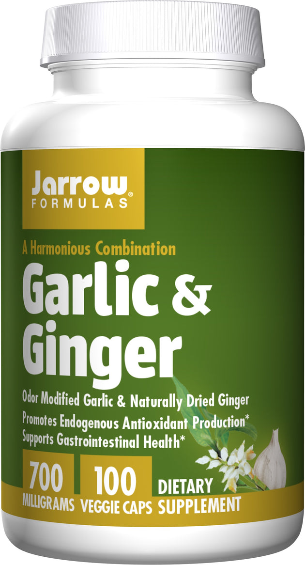 Garlic & Ginger, 100 Veggie Caps , Brand_Jarrow Formulas Form_Veggie Caps Size_100 Caps