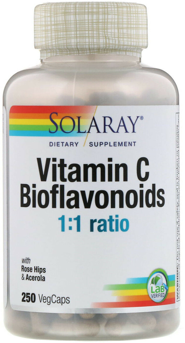 Super Bio-Plex Vitamin C & Bioflavonoids, 500 mg, 250 Capsules , Brand_Solaray Form_Capsules Potency_500 mg Size_250 Caps