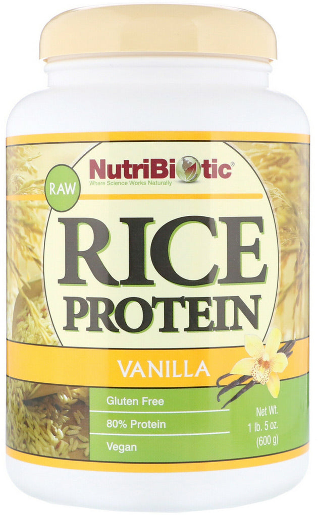 RAW Rice Protein, Vanilla Flavor, 21 Oz (300 g) Powder , Brand_Nutribiotic Flavor_Vanilla Form_Powder Size_21 Oz