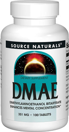 DMAE 351 mg, 100 Tablets , Brand_Source Naturals Form_Tablets Potency_351 mg Size_100 Tabs