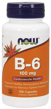 Vitamin B-6 100 mg Capsules , Brand_NOW Foods Potency_100 mg Size_250 Caps