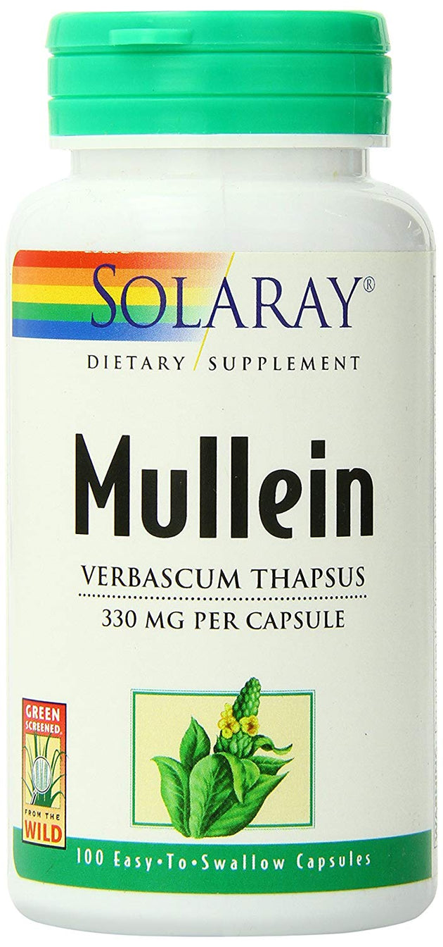Mullein Leaves 330 mg, 100 Capsules , Brand_Solaray Form_Capsules Potency_330 mg Size_100 Caps