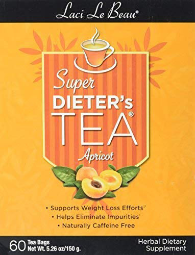 Super Dieter's Tea Apricot, Apricot Flavor, 60 Tea Bags , Brand_Laci le Beau Flavor_Apricot Form_Tea Bags Size_60 Count