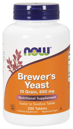 Brewer's Yeast 650 mg, 200 Tablets , Brand_NOW Foods Form_Tablets Potency_650 mg Size_200 Tabs