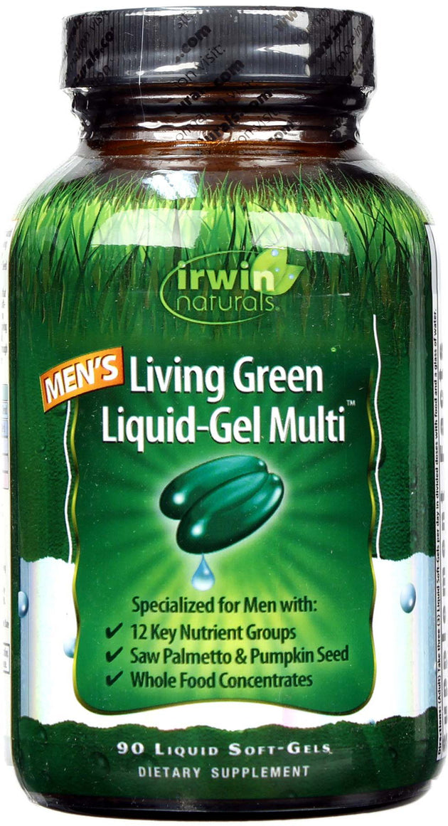 Men's Living Green Liquid-Gel Multi, 90 Liquid Softgels , Brand_Irwin Naturals Form_Softgels Size_90 Softgels