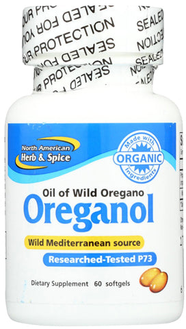 Oil of Wild Oregano - Oreganol Researched-Tested P73, 60 Softgels , Brand_North American Herb and Spice Form_Softgels Size_60 Caps