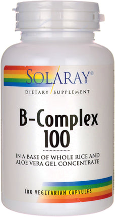 B Complex 100 mg, 100 Capsules , Brand_Solaray Potency_100 mg Size_100 Caps