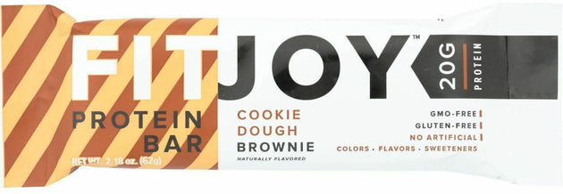 Protein Bar, 20 g of Protein, Cookie Dough Brownie, 2.18 Oz (62 g) Bar , Brand_FitJoy Form_Bar Potency_20 g Size_2.18 Oz