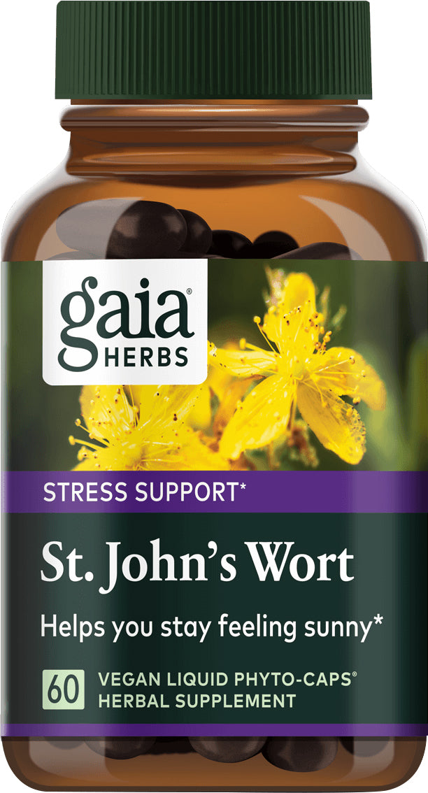 St. John's Wort, 60 Vegan Liquid Phytocaps , Brand_Gaia Herbs Form_Vegan Liquid Phytocaps Size_60 Softgels