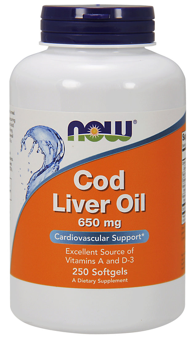 Cod Liver Oil 650 mg, 250 Softgels , Brand_NOW Foods Form_Softgels Potency_650 mg Size_250 Softgels