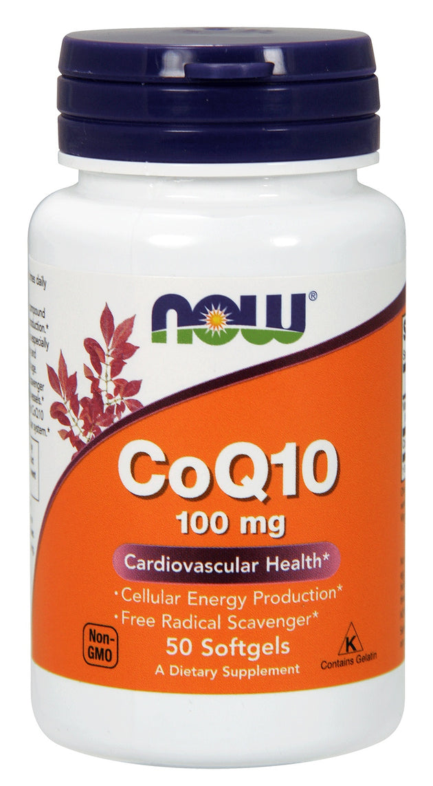 CoQ10 100 mg, 50 Softgels , Brand_NOW Foods Potency_100 mg Size_50 Softgels