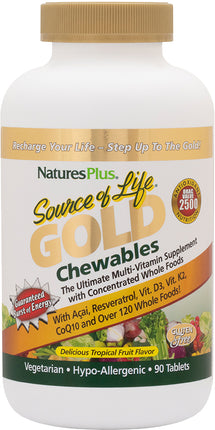 Natures Plus, Multivitamin Source of Life® Gold, 90 Chewables , Brand_Nature's Plus Form_Chewables Size_90 Chews