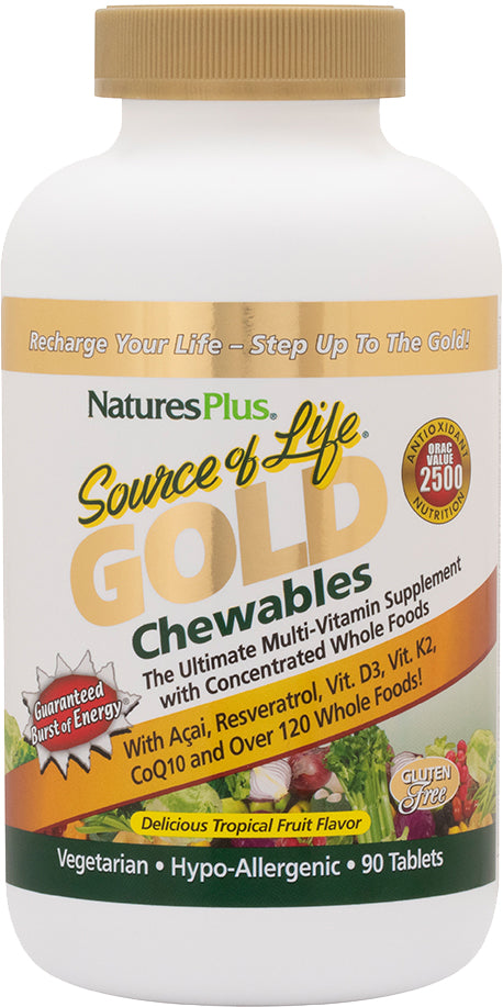 Natures Plus, Multivitamin Source of Life® Gold, 90 Chewables , Brand_Nature's Plus Form_Chewables Size_90 Chews