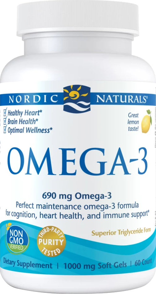 Omega-3, 60 Softgels , Brand_Nordic Naturals Form_Softgels Size_60 Softgels