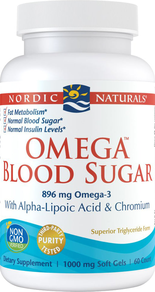 Omega Blood Sugar, With Alpha-Lipoic Acid & Chromium, 60 Softgels , Brand_Nordic Naturals Form_Softgels Size_60 Softgels