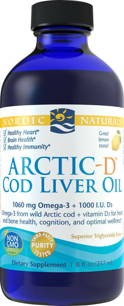 CLO, Arctic-D, Lemon Flavor, 8 fl oz , Brand_Nordic Naturals Flavor_Lemon Form_Oil Size_8 Fl Oz