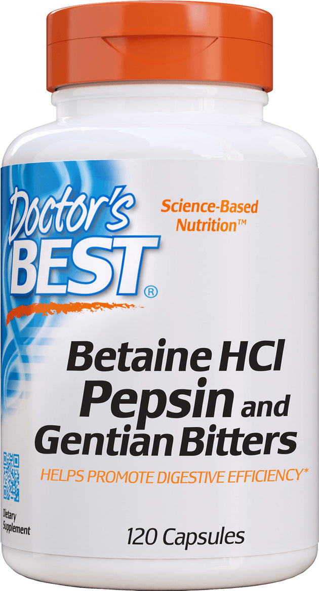 Betaine HCl Pepsin & Gentian Bitters, 120 Capsules