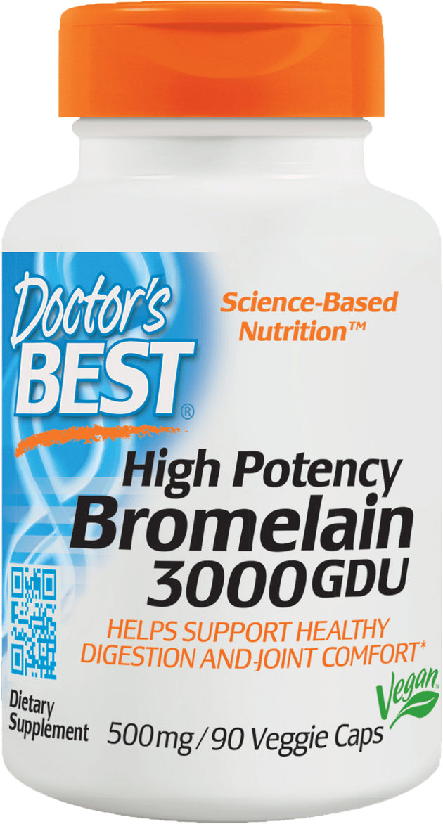 3000 GDU Bromelain, 90 Vegetarian Capsules , Brand_Doctor's Best Form_Vegetarian Capsules Size_90 Caps