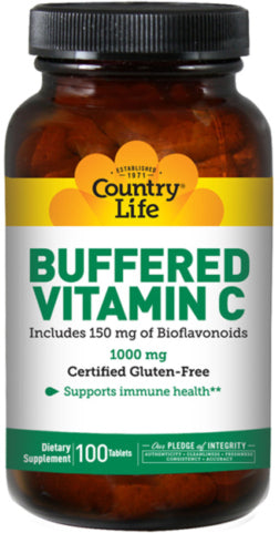 Buffered Vitamin C, 1000 mg, 100 Tablets , Brand_Country Life Potency_1000 mg Size_100 Tabs