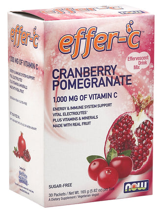 Effer-C Cranberry Pomegranate Packets, 30 Packets , Brand_NOW Foods Form_Powder Packets Size_30 Counnt