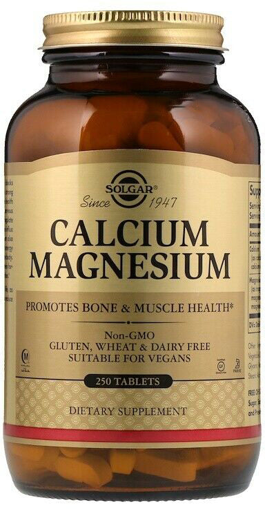 Calcium Magnesium, 250 Tablets , Brand_Solgar Form_Tablets Size_250 Tabs