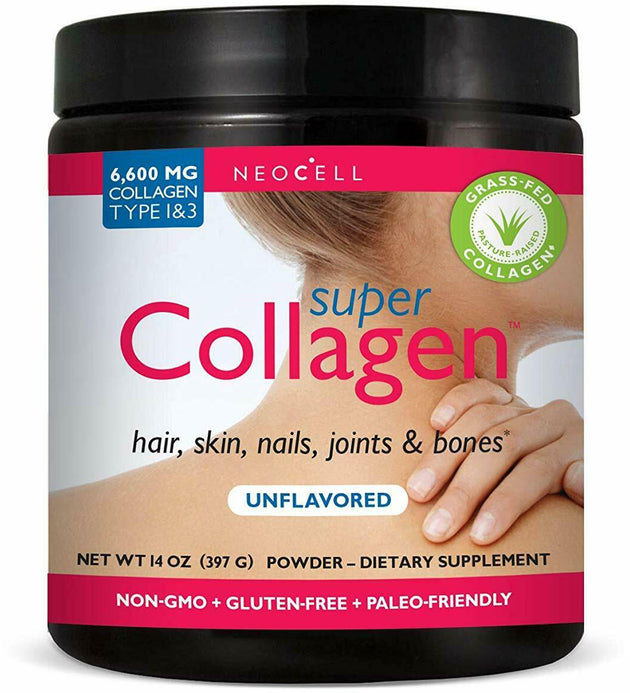 Super Collagen Type 1 & 3, Unflavored, 6.6 g Collagen, Unflavored, 14 Oz (397 g) Powder , Brand_Neocell Form_Powder Potency_6.6 g Size_14 Oz