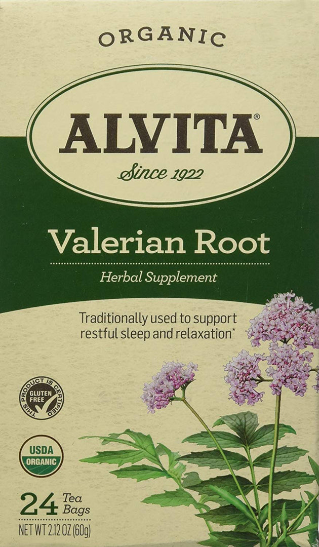 Organic Valerian Root, 24 Tea Bags , Brand_Alvita Form_Tea Bags Size_24 Count