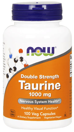 Taurine, Double Strength 1000 mg, 100 Veg Capsules , Brand_NOW Foods Potency_1000 mg Size_100 Caps