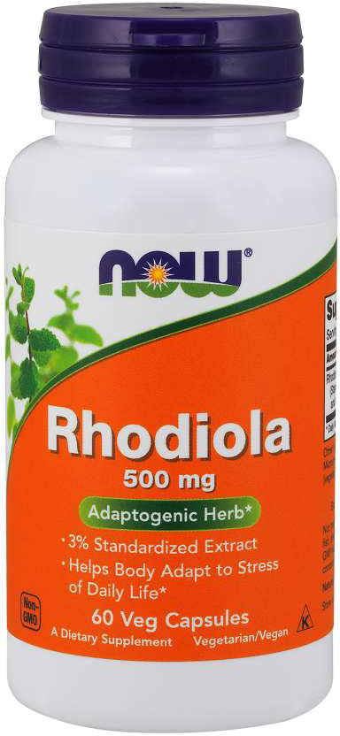 Rhodiola 500 mg, 120 Veg Capsules , Brand_NOW Foods Form_Veg Capsules Potency_500 mg Size_120 Caps