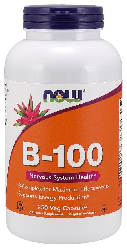 Vitamin B-100, 250 Veg Capsules , Brand_NOW Foods Form_Veg Capsules Size_250 Caps