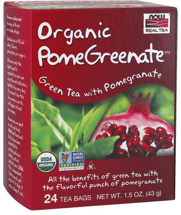 Organic, PomeGreenate™ Tea, 24 Tea Bags , Brand_NOW Foods Form_Tea Bags Size_24 Count