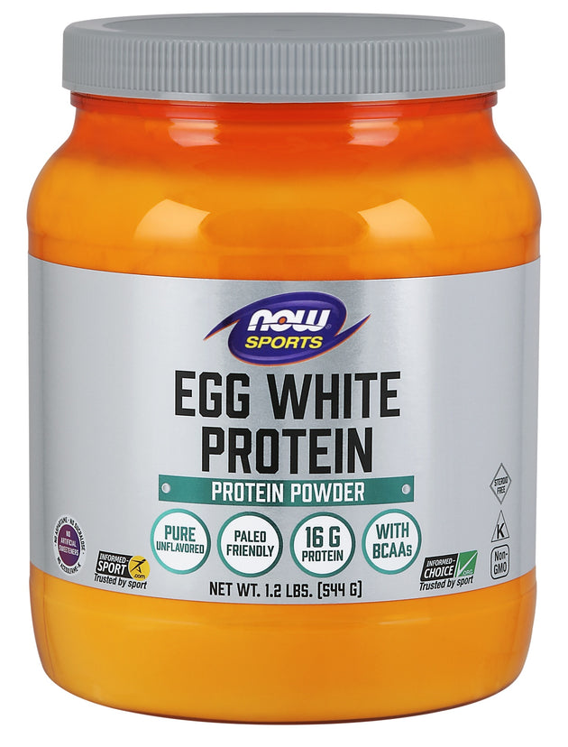 Egg White Protein, Unflavored Powder, 1.2 lb. , Brand_NOW Foods Form_Powder Size_1.2 lbs