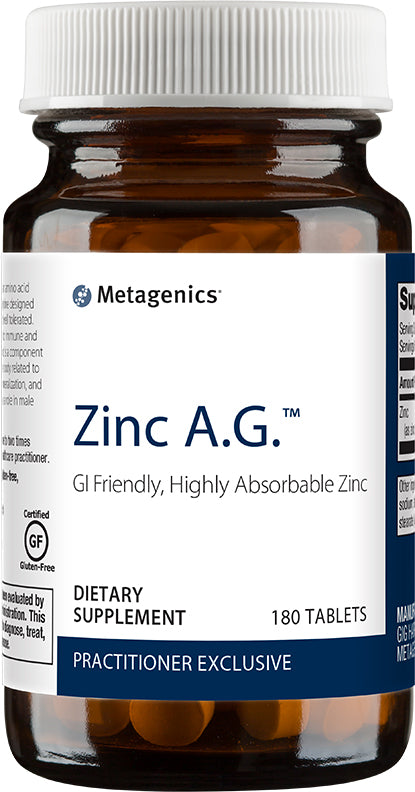 Zinc A.G.™, 20 mg, 180 Tablets , Emersons Form_Tablets tabs