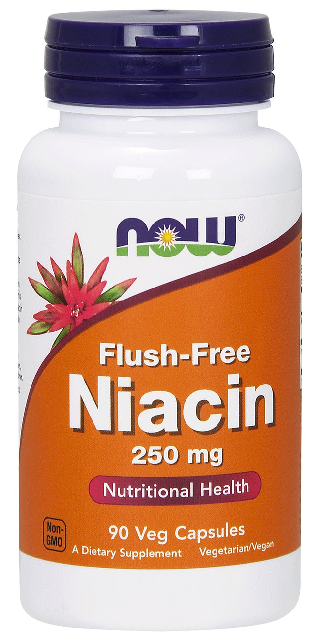Flush-Free Niacin 250 mg, 90 Veg Capsules , Brand_NOW Foods Form_Veg Capsules Potency_250 mg Size_90 Caps