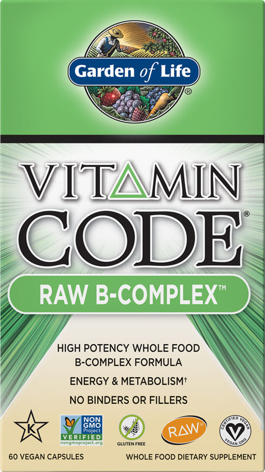 Vitamin Code® RAW B-Complex, 60 Vegan Capsules , Brand_Garden of Life caps Form_Vegan Capsules Size_60 Caps