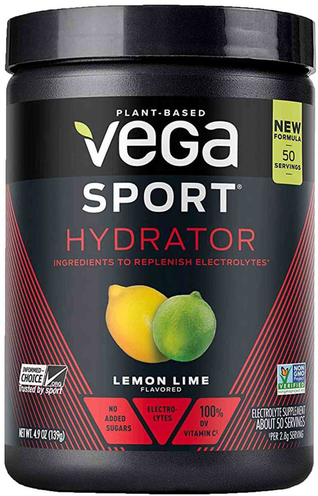 Vega Sport® Electrolyte Hydrator, Lemon-Lime Flavor, 4.9 oz (139 g) , Brand_Vega Flavor_Lemon Lime Form_Powder Size_4 Oz