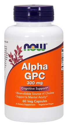 Alpha GPC 300 mg, 60 Veg Capsules , Brand_NOW Foods Form_Veg Capsules Potency_300 mg Size_60 Caps