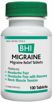 Migraine - Migraine Relief Tablets, 100 Tablets , Brand_Bhi Flavor_Unflavored Form_Tablets Size_100 Count