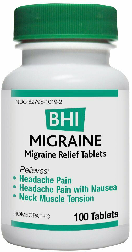 Migraine - Migraine Relief Tablets, 100 Tablets , Brand_Bhi Flavor_Unflavored Form_Tablets Size_100 Count