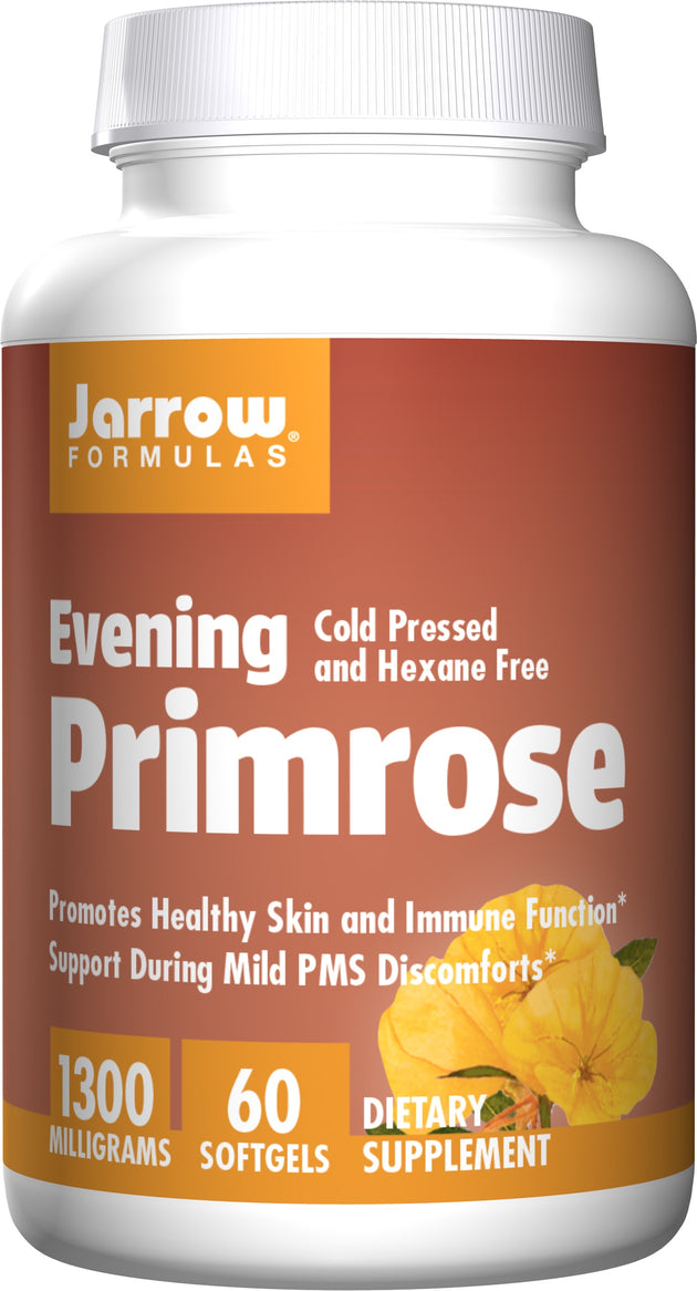 Evening Primrose, 1300 mg, 60 Softgels , Brand_Jarrow Formulas Form_Softgels Potency_1300 mg Size_60 Softgels