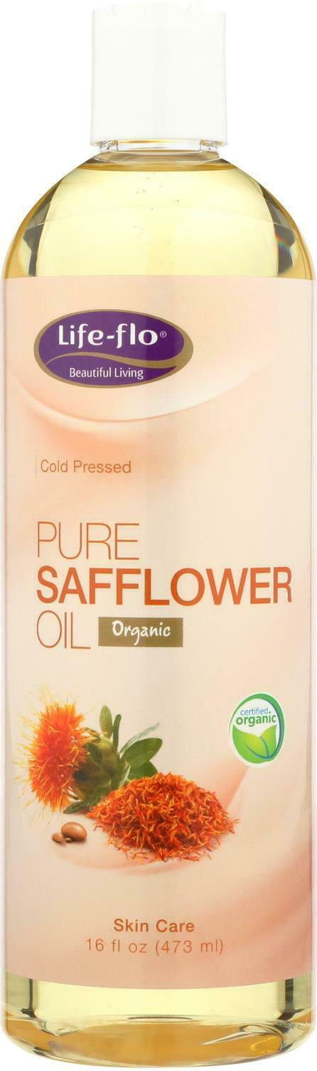 Cold Pressed & Organic Pure Safflower Oil, 1.6 Oz (473 mL) Liquid , Brand_Life Flo Form_Oil Size_16 Fl Oz