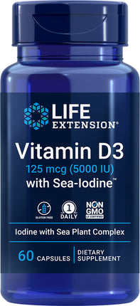 Vitamin D3 with Sea-Iodine™, 60 Capsules ,